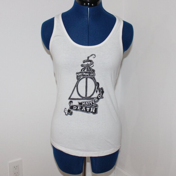 Harry Potter Small Tank Top White Deathly Hallows - Picture 2 of 3